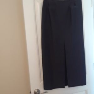 Dana Buchman Black Sheen Front Slit Skirt